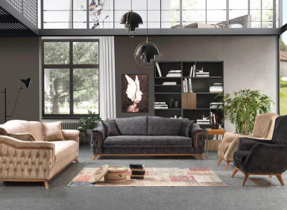 Sofa Luxury Textile Chesterfield Couch Upholstery 3 Seater Couches Fabric new